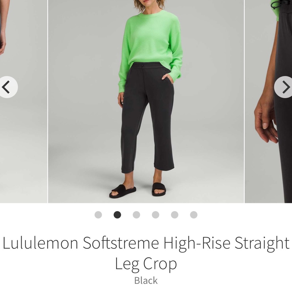 lululemon athletica Black Softstreme High-Rise Straight Leg Crop in Black
